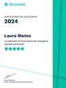 Certificado de Excelencia 2024 de Doctoralia otorgado a Laura Matos, psicóloga en La Orotava